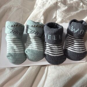 Carter's Baby Socks in Green and Gray NB